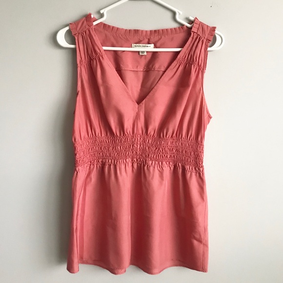 Banana Republic Tops - Banana Republic Silk Pink Smock Waist Tank Top